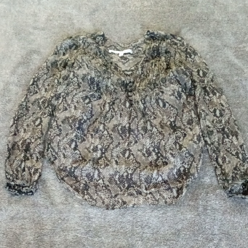 Veronica Beard Lowell Snake Print Blouse